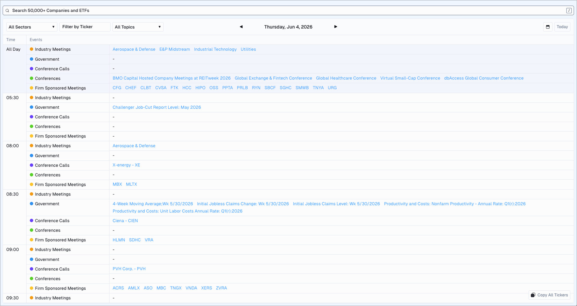 Events Calendar